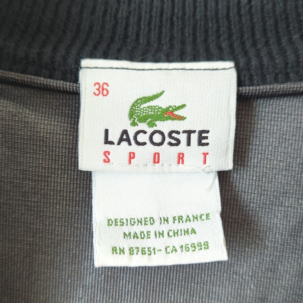 Lacoste Sport Lightweight Knit Full Zip Mock Neck Lined Golf Jacket Black 36 S - Picture 4 of 11